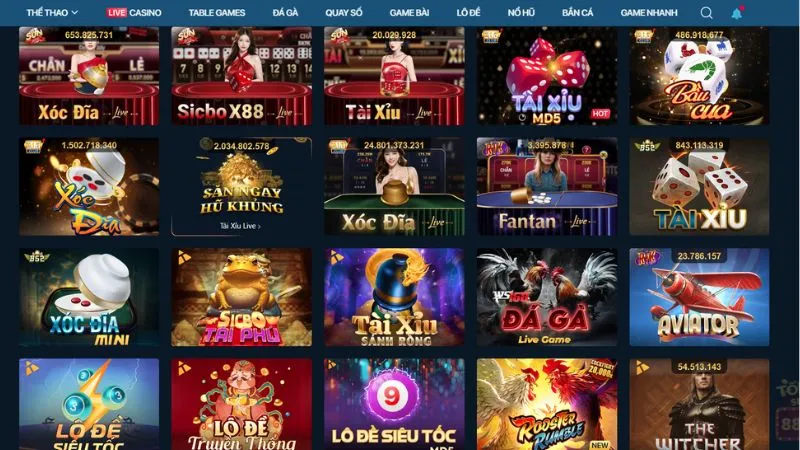 Bộ sưu tập game phong phú