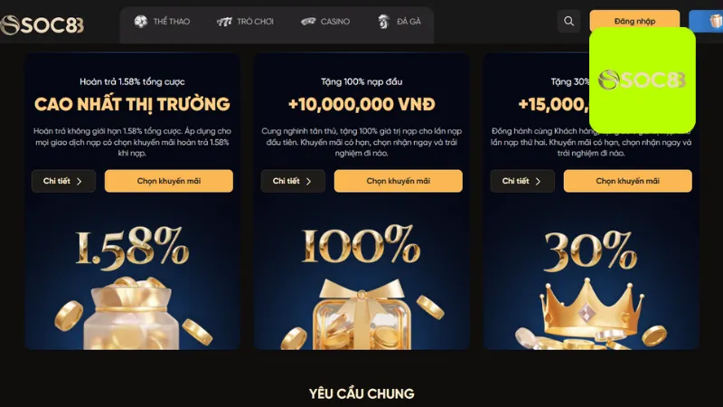 Hệ thống ưu đãi hấp dẫn chỉ có ở nhà cái